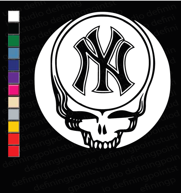 New York Yankees Grateful Dead Vinyl Decal Bumper Sticker Steal Your