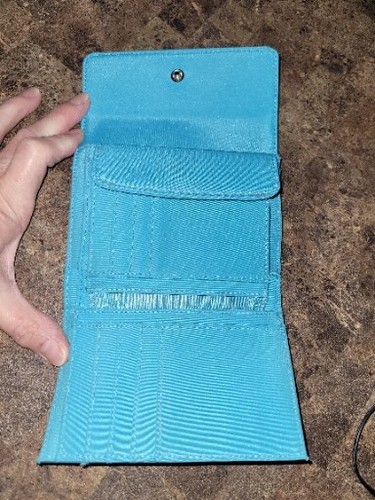 Blue Small Women's Wallet with Turtle Snap - Picture 10 of 14