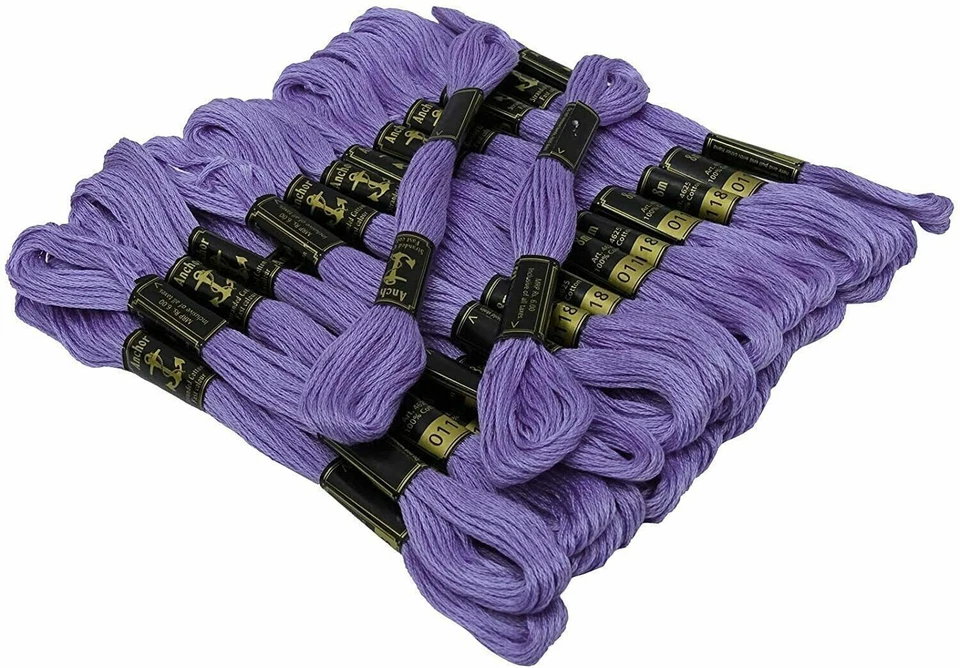 Anchor Cotton Thread Stranded Floss Hand Embroidery Threads Cross Stitch Purple - Image 2 of 4