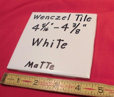 1 pc. Vintage White:  4-5/16'' Matte Ceramic Tile by Wenczel Co.  New Old Stock