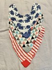 Nuby Reversible Cotton Muslin Teething Bibs Set Of 3 Gender Neutral Bandana
