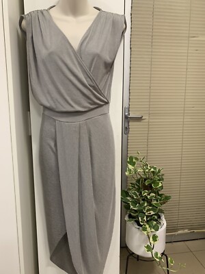 sheike grey dress Women Size 8 LONG WRAP / SAMPLE ITEM/ NO TAGS women's black friday - top products