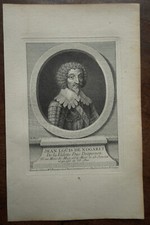 JEAN LOUIS DE NOGARET DE LA VALETTE DUC DES...PORTRAIT. ORIGINAL ENGRAVING. 1760