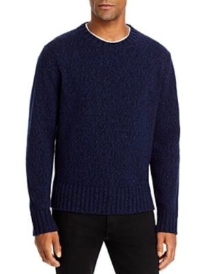Hugo Boss Men's Siove Wool Blend Crewneck Sweater in Navy-Medium