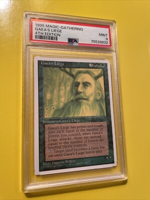 MAGIC THE GATHERING: GAEA'S LIEGE 🔥PSA 9 MINT🔥4th EDITION - 1995