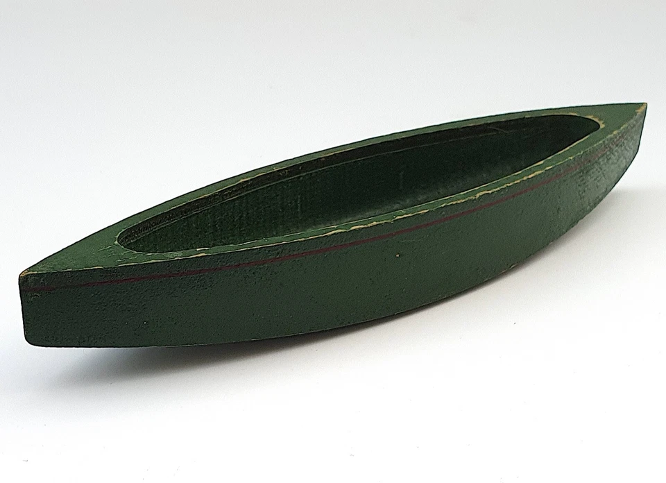 BARQUES EN BOIS PEINT BATEAUX PÊCHEURS NAVIRES PORTE CRAYONS 2 JOUETS ANCIENS - Photo 3/4