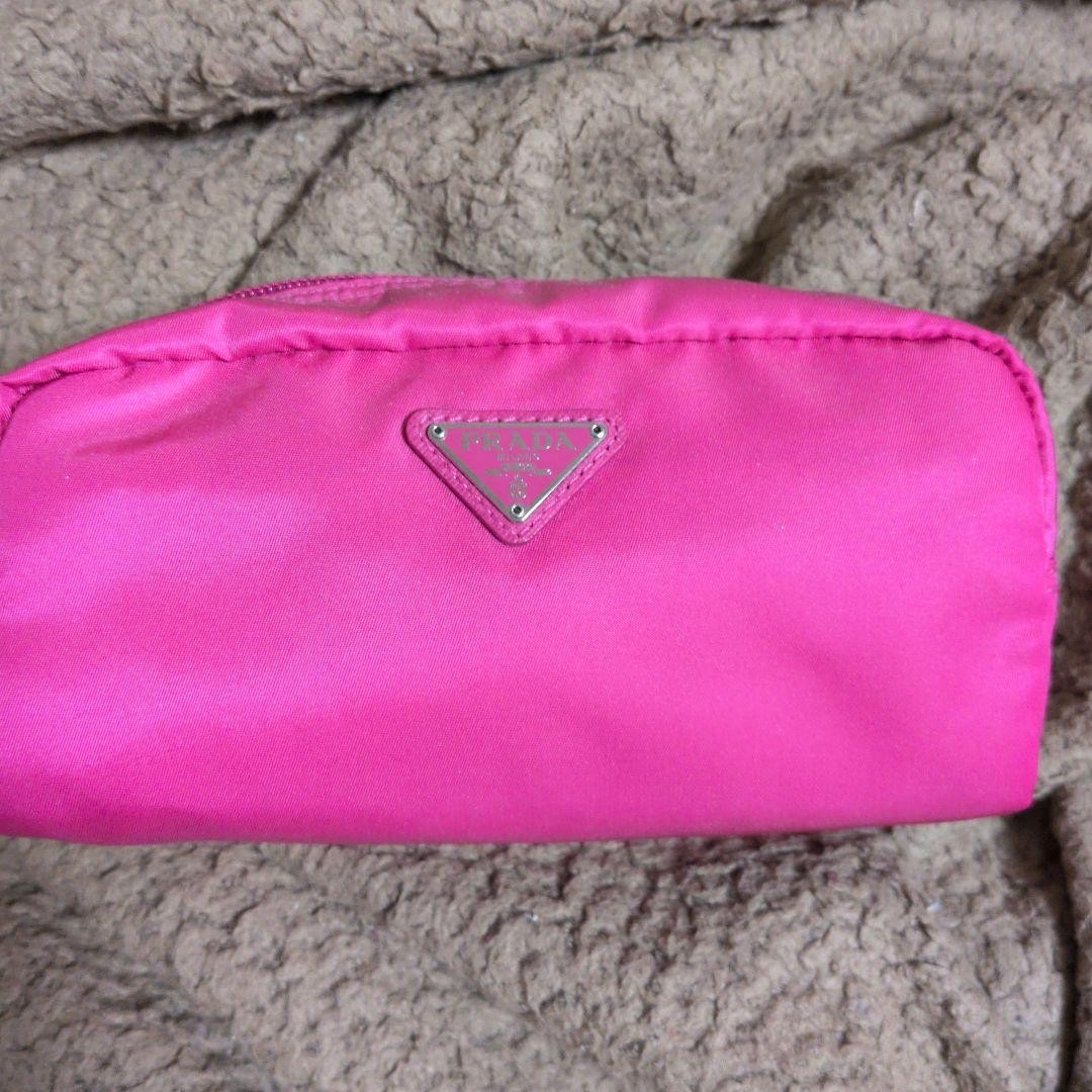 Prada nylon cosmetic pouch 1NA350 pink Japanese import