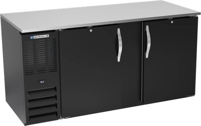 Beverage Air BB68HC-B 69'' Two-Section Backbar Cooler W/ S/S Top & Black Ext.