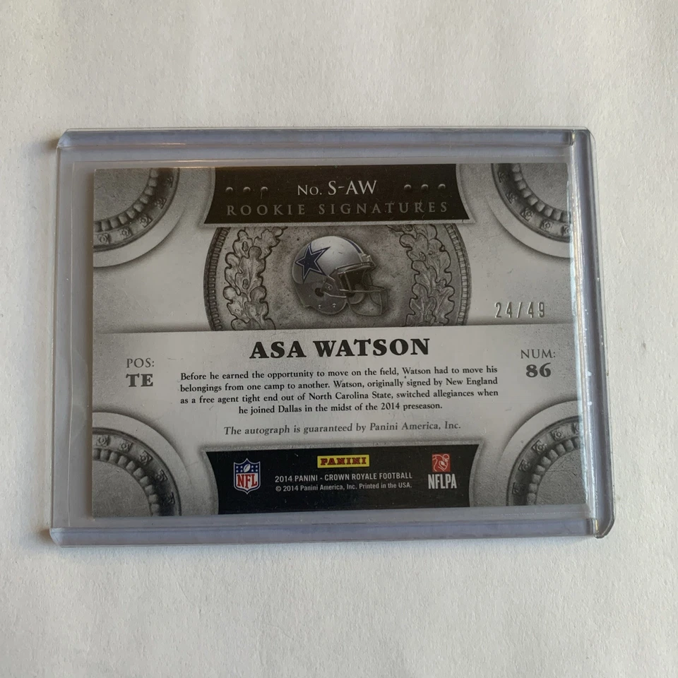 Asa Watson 2014 Panini Crown Royale #S-AW Rookie Signatures 24/49 - Image 2 of 2