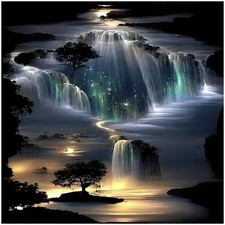 5D Diamond Painting Kits for Adults Waterfall Landscape, Diamond Art Kits for Ad