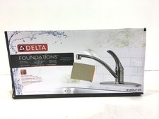 Delta Foundations Single-Handle Standard Kitchen Faucet in Stainless
