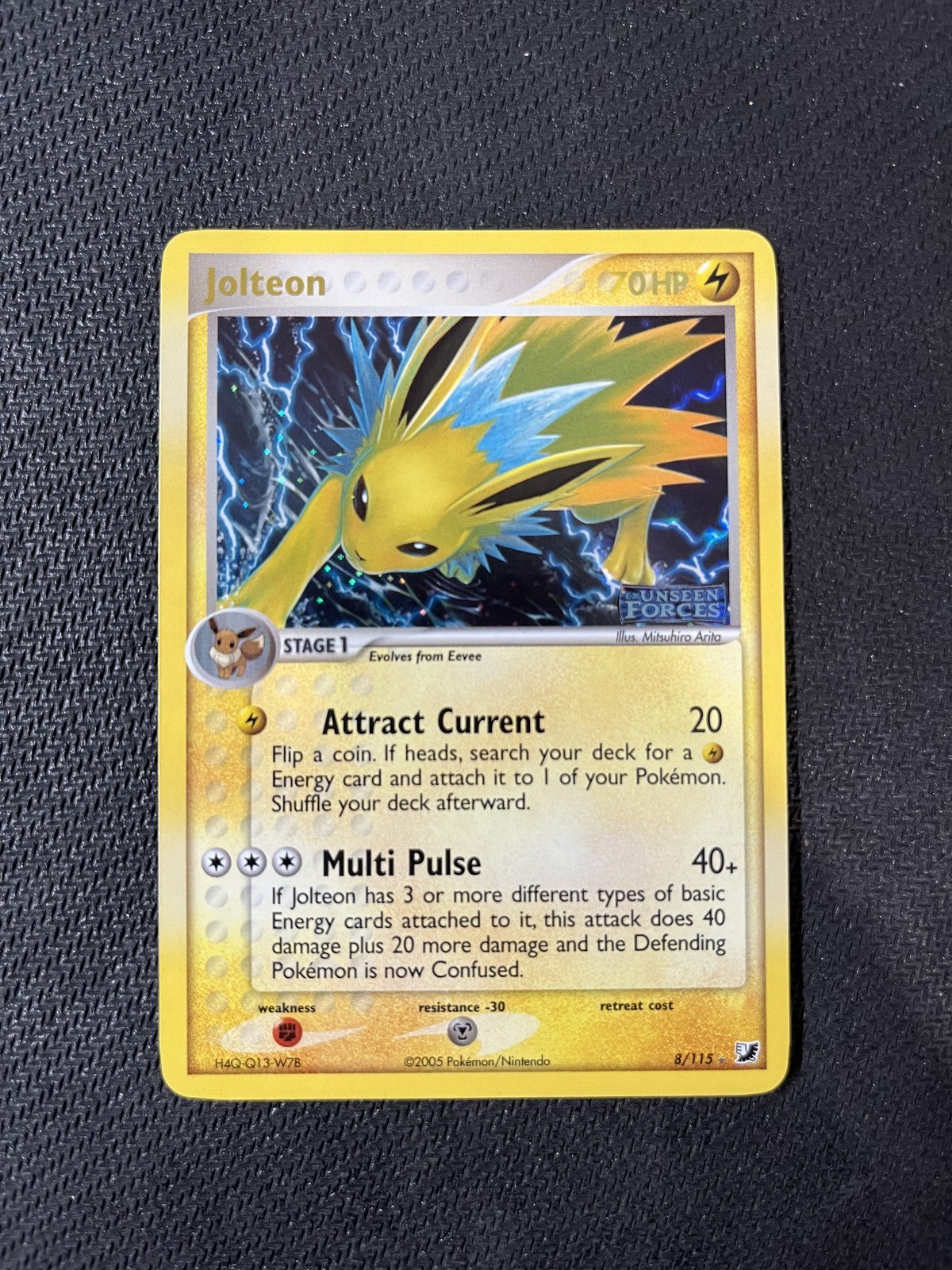 Jolteon 8/115 Rare Reverse Holo EX Unseen Forces Near Mint Pokemon