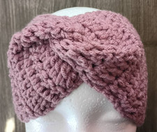 Crochet Handmade Twist Headband/Ear Warmer Color Mauve