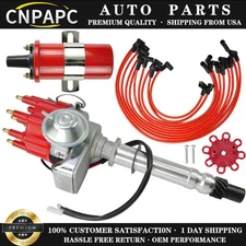 SMALL CAP HEI DISTRIBUTOR+RED COIL + 8.5mm WIRES UNDER EXHAUST 327350 For CHEVY