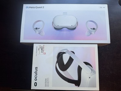 META OCULUS QUEST 2 128GB VR HEADSET BUNDLE WITH OFFICIAL ELITE STRAP