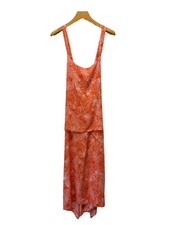 Summer Fall Maxi Dress M Monstera Leaf Print Beachy Boho Festival Flowy Feminine