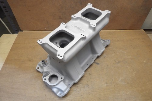 SAY WHY-AND 2x4 Tunnel Ram Dual Quad Carb Vintage Weiand Small Block Chevy Rare