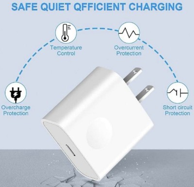Wall Charger USB-C (with Free USB-C to USB-C Charging Cable Included)