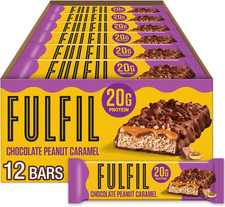 Protein Bars, Chocolate Peanut Caramel Flavored, Gluten Free with 20g Protein, P