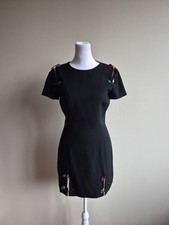Versace Versus Cut-out Mini Black Dress with Colorful Pins Size 6