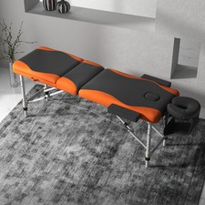 Portable Massage Table Beauty Therapy Couch Bed Spa Aluminium Orange