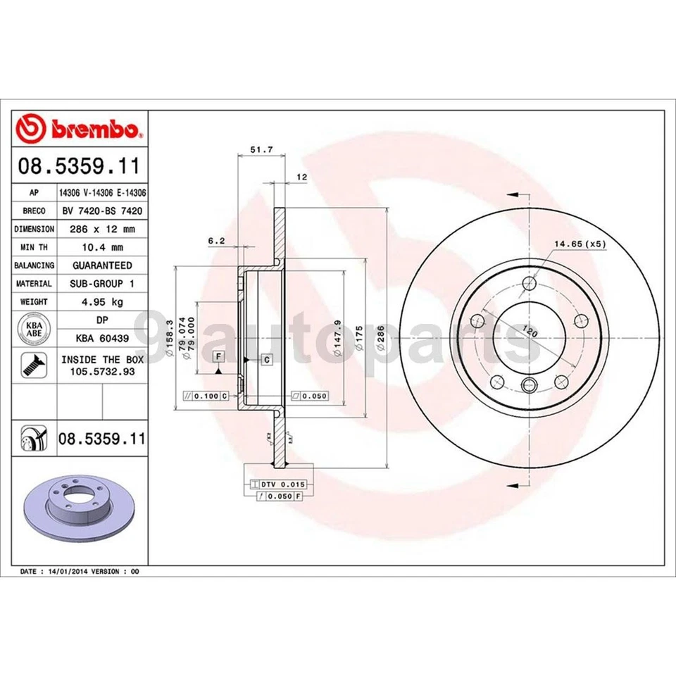 Kit de frenos delanteros Brembo rotores de disco pastillas de freno para BMW 318ti 1995 1996 1997 Foto 2 de 4