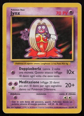 POKEMON TCG JYNX 31/102 GD / LP SET BASE UNLIMITED UNCOMMON BASIC ITALIENISCH 2000
