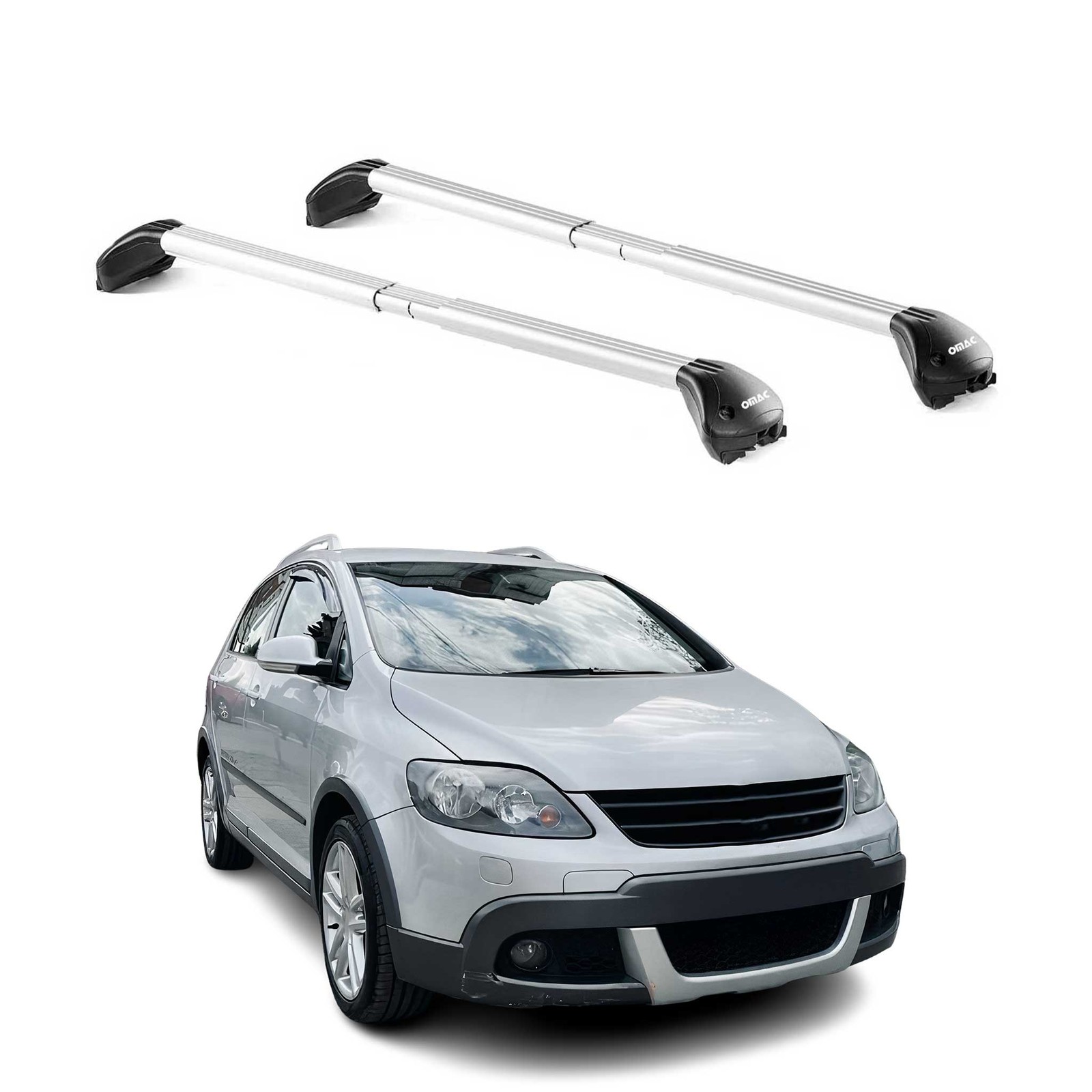 Barres de toit Golf V Cross et Plus pour transporter vos vélos et coffres de voyage