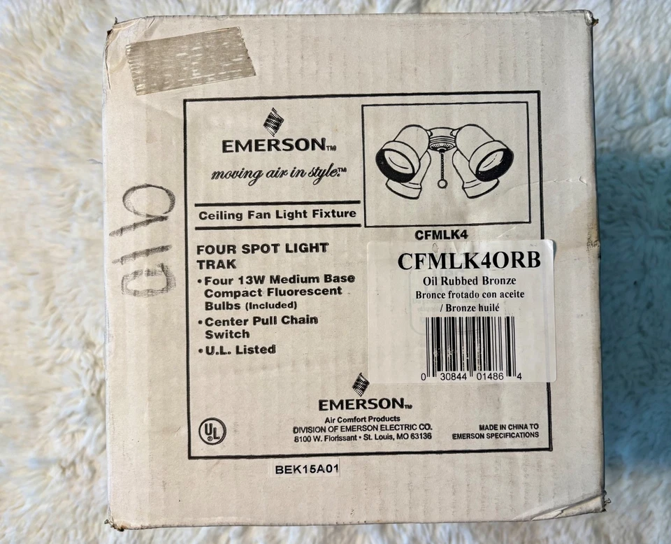 Emerson ceiling fan light Fixture/kit CFMLK4ORB, Brand NEW - Image 2 of 3