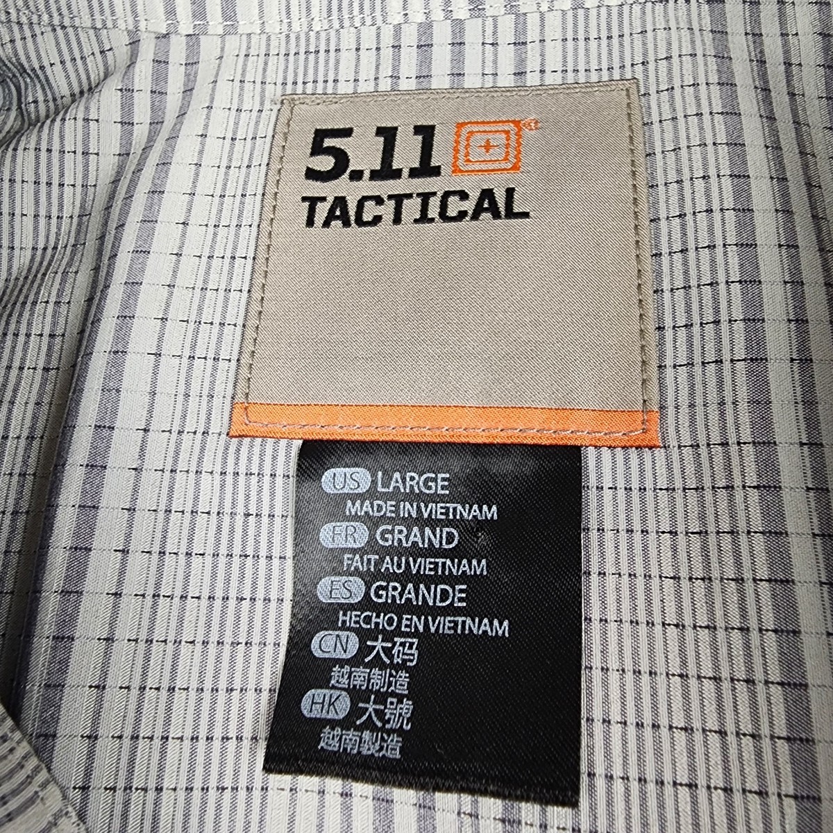 5.11 Tactical Shirt Mens Large Gray Ellis Short Sleeve 71207