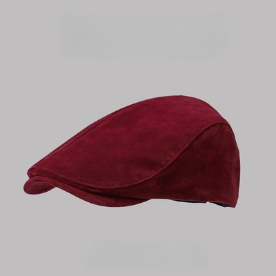 Women Newsboy Cap Faux Suede Gatsby Painter Beret Hat Adjustable Casual
