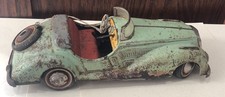 Distler D-3200 Convertible 50s Tin Wind Up Clockwork Toy Car US Zone Germany