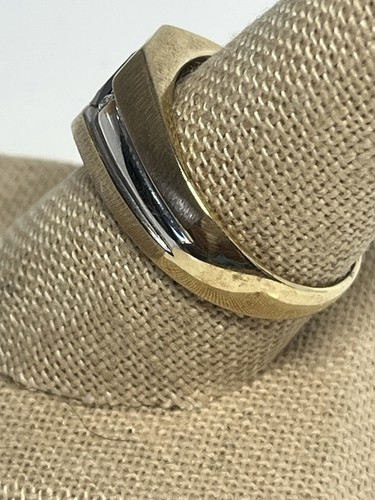 Herrenring natürlicher echter Granat und Diamant 10 Karat Gelbgold Größe 11 - Bild 6 von 8