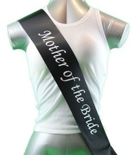 Hens Night Party Bridal Sash Black/White - Mother Of The Bride