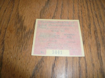 1968 - 1969 Pennsylvania Inspection Sticker Pa Penna School Bus - Vintage