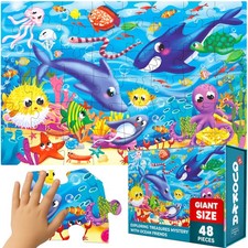 Giant Floor Puzzles 2x3 Feet 48 Large Irregular Pieces for Kids Ages 4-6