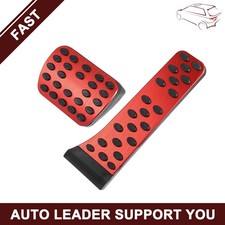 2 pcs Car Gas Pedal Brake Pedal Pad Anti Slip Covers Fit for Mercedes Benz Red