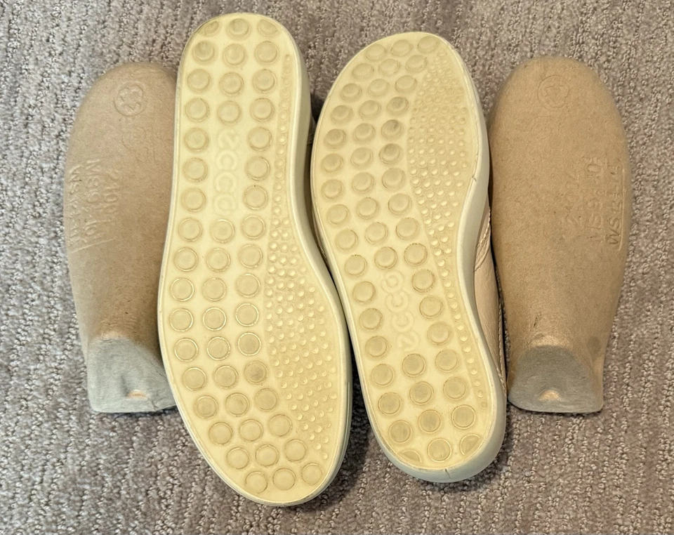 Zapato sin cordones Ecco para mujer suave 7 beige EE. UU. 5 UK 4 cuero perfecto informal mocasín plano Foto 2 de 2