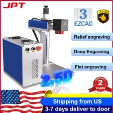 US Stock JPT 200W 2.5D M7 Mopa Fiber Laser Marking Machine Ezcad3 Deep Engraving
