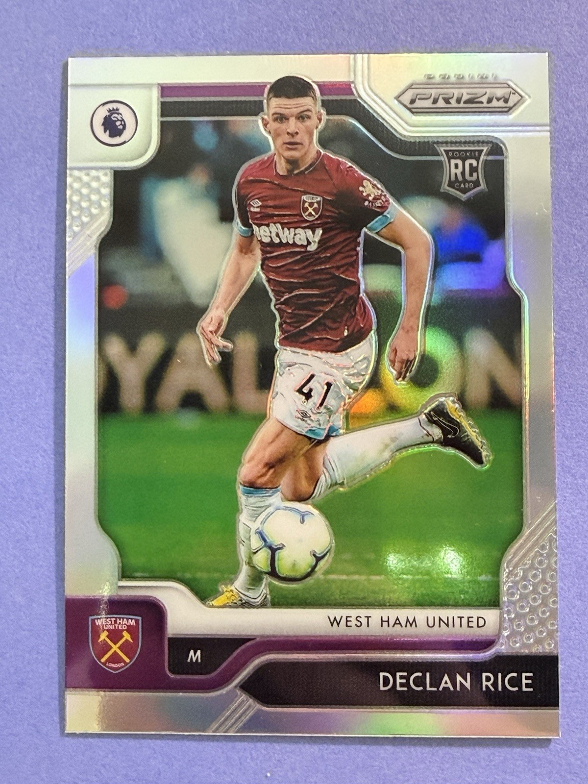 2019-20 Panini Prizm Premier League Silver Prizm Declan Rice #7 Rookie RC