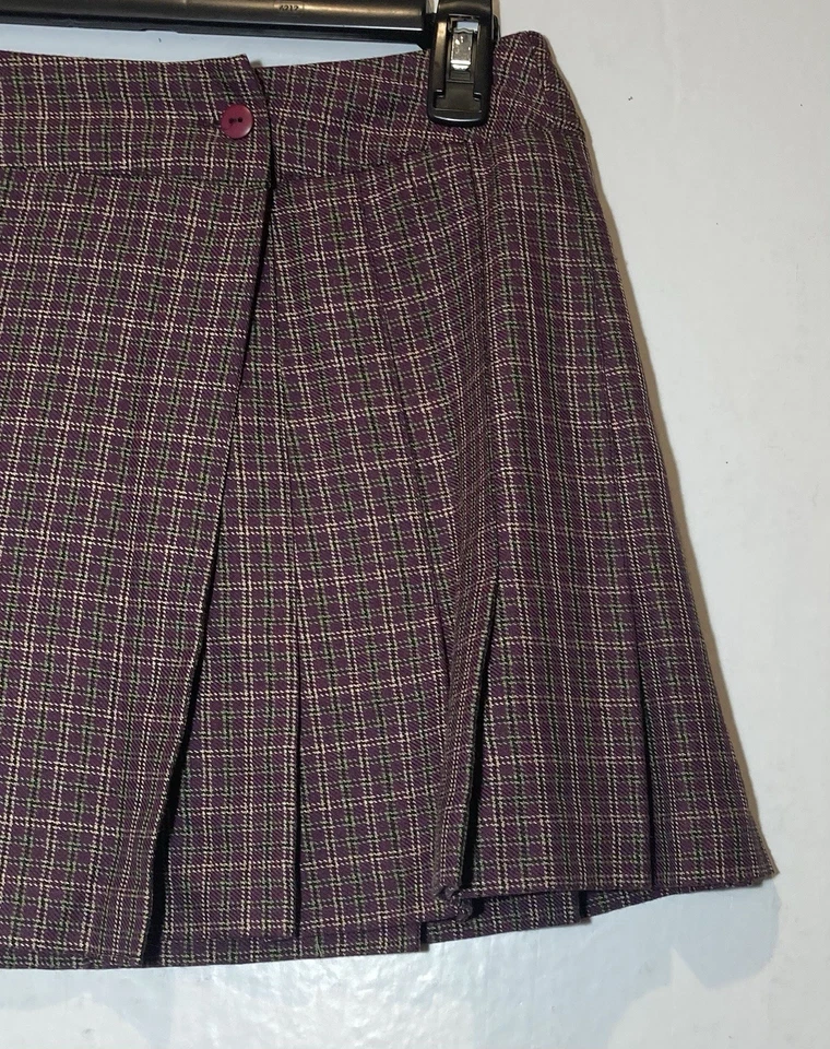 Vintage Robynes Dream Y2K Plaid Mini Wrap Skirt Size 9 Pleated Grunge Preppy - Image 4 of 4
