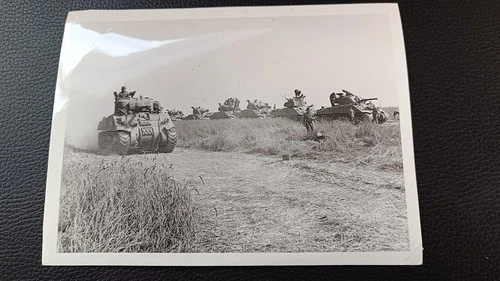 WW2 Allied Photo: Sherman Tanks, 1st Polish Armoured Div, Caen, Normandy 1944