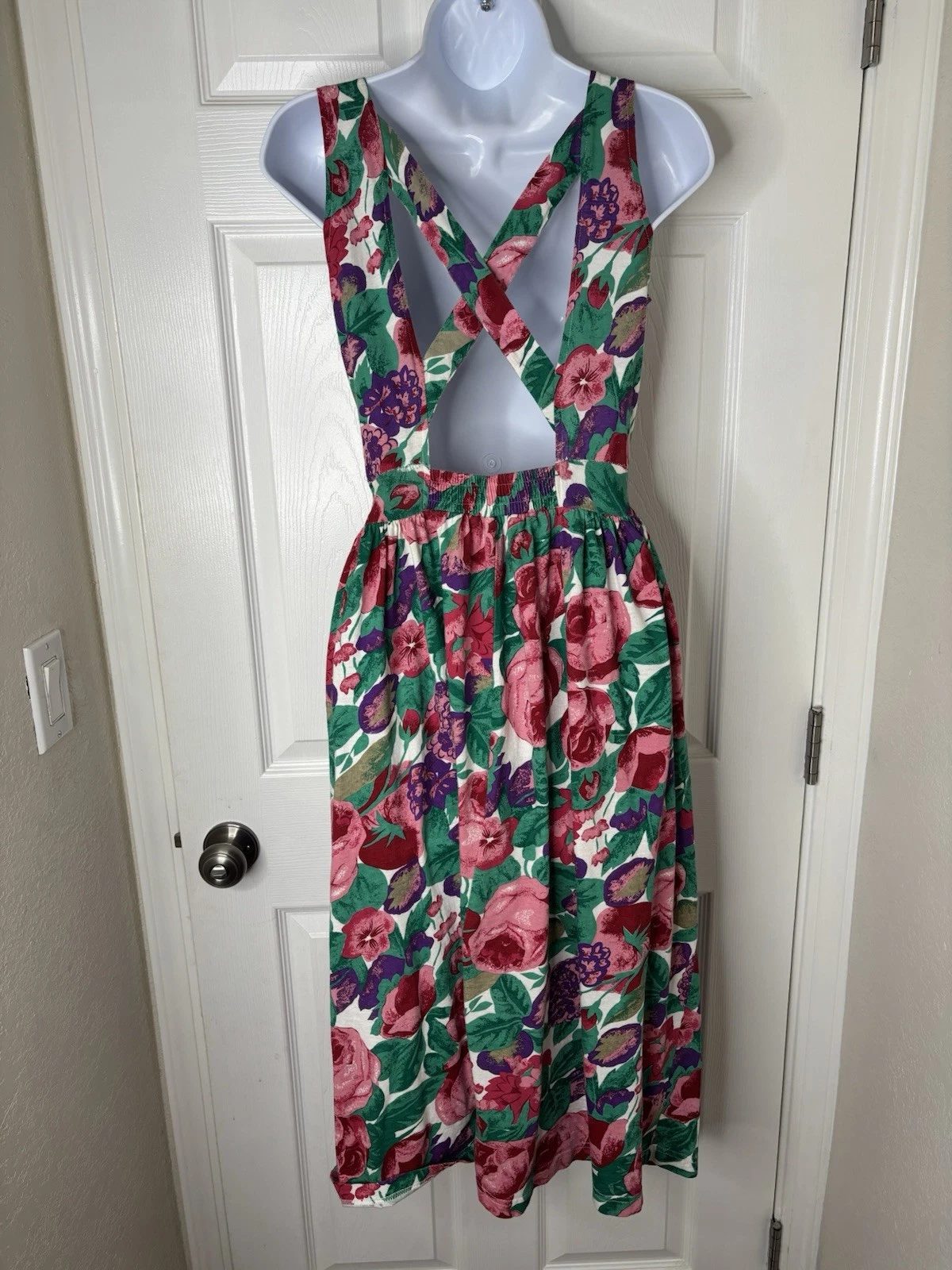 UNDERCOVER prendisole Victoria' Secret vintage anni '90 taglia m floreale rosa verde incrociato cotone