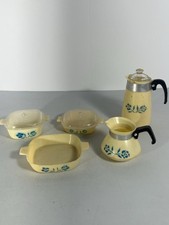 Vintage mini Corning ware blue cornflower dollhouse set - Pyrex toy dishes 5pcs
