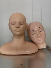 Eyelash Extension Training Mannequin Head Set of 2 Makeup Practice Model