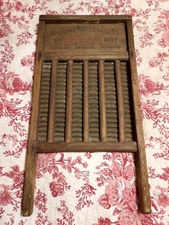 VTG National Washboard Co  Brass  #801 Wood Brass Wash Board CHICAGO SAGNIWA USA