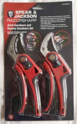 SPEAR & JACKSON Geschenkset Amboss & Bypass Gartenschere Astschere Geschenkset 15mm