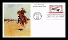 US COVER WESTERN CATTLE IN STORM $1 TRANS-MISSISSIPPI FDC MYSTIC CACHET