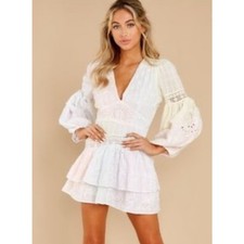 Love Shack Fancy Abitha Rainbow Pastels Dress Size 6 NEW with tags $395