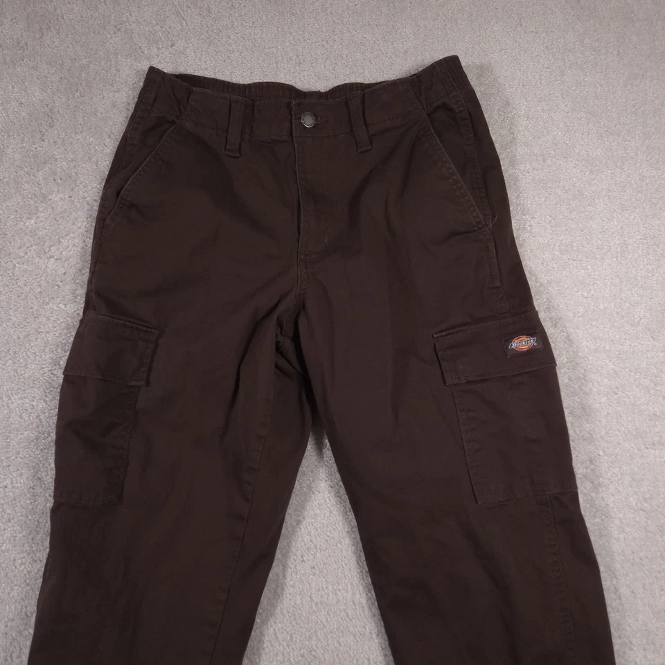 Pantalones cargo Dickies para hombre 29R marrón dobladillo elástico jogger bolsillos utilitarios ropa de trabajo Foto 3 de 4